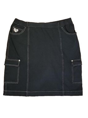Dream Jeannes by Quacker Factory Black Denim Skort Size Medium EUC